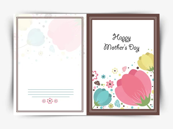 Greeting card design for Happy Mother's Day celebration. — Stock Vector