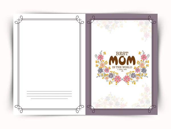 Floral greeting or invitation card for Happy Mother's Day. — Stock Vector