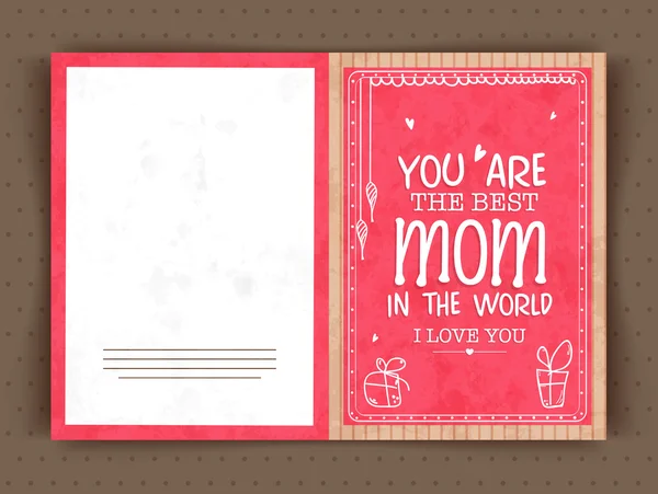 Conception élégante de carte de vœux pour la fête des mères heureuse . — Image vectorielle
