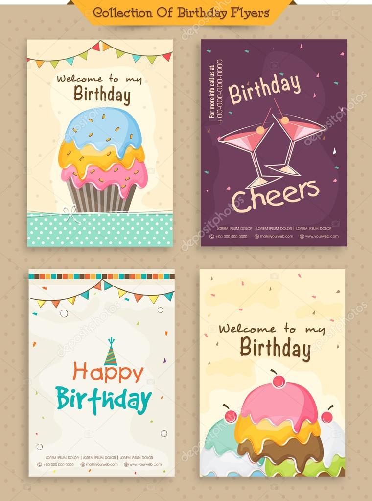 Collection of Birthday Flyers.