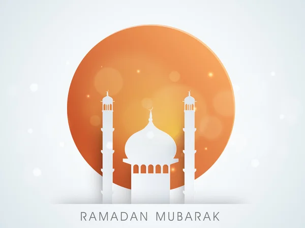 Ramadan kareem viering met islamitische moskee. — Stockvector