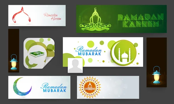 Ramadan Kareem viering sociale media koptekst of banner. — Stockvector