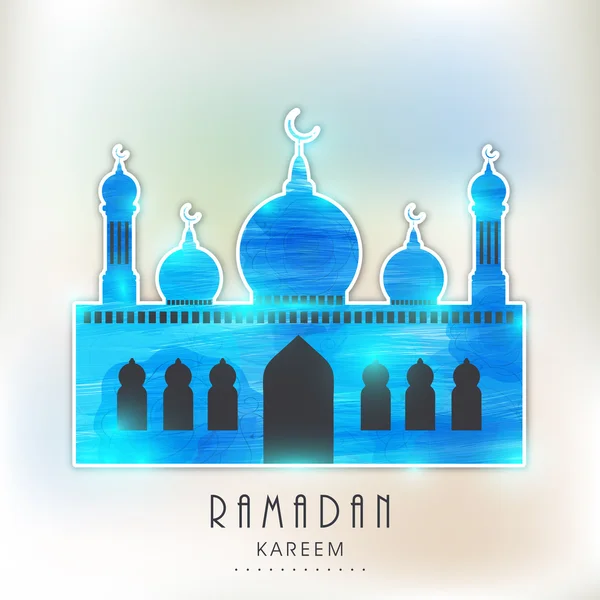 聖なる月ラマダン カリームのお祝いのためにイスラム教モスク. — ストックベクタ