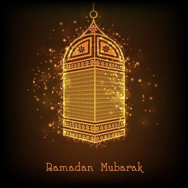 Lampe dorée pour les musulmans mois saint Ramadan Kareem célébration . — Image vectorielle
