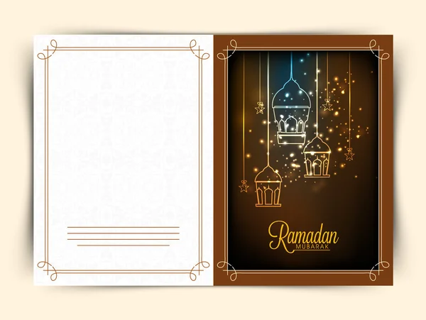 Carte de voeux pour la célébration du Ramadan Kareem . — Image vectorielle