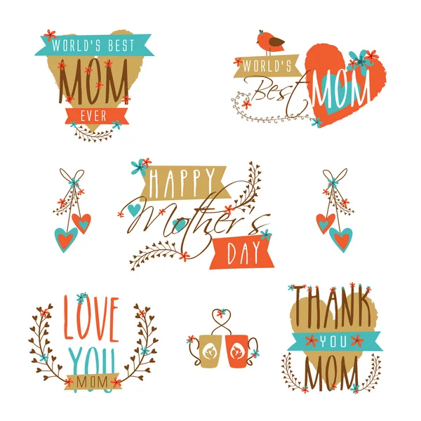 Happy Mother's Day celebration with typographic collection. — Stock Vector