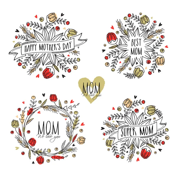 Kolekcja typograficzne lub ramki do Happy Mother's Day. — Wektor stockowy