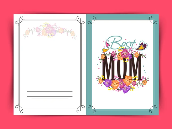 Elegant greeting card design for Happy Mother's Day. — Stock Vector