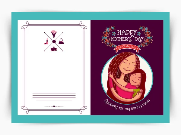 Gratulationskort design för glad mors dag firande. — Stock vektor