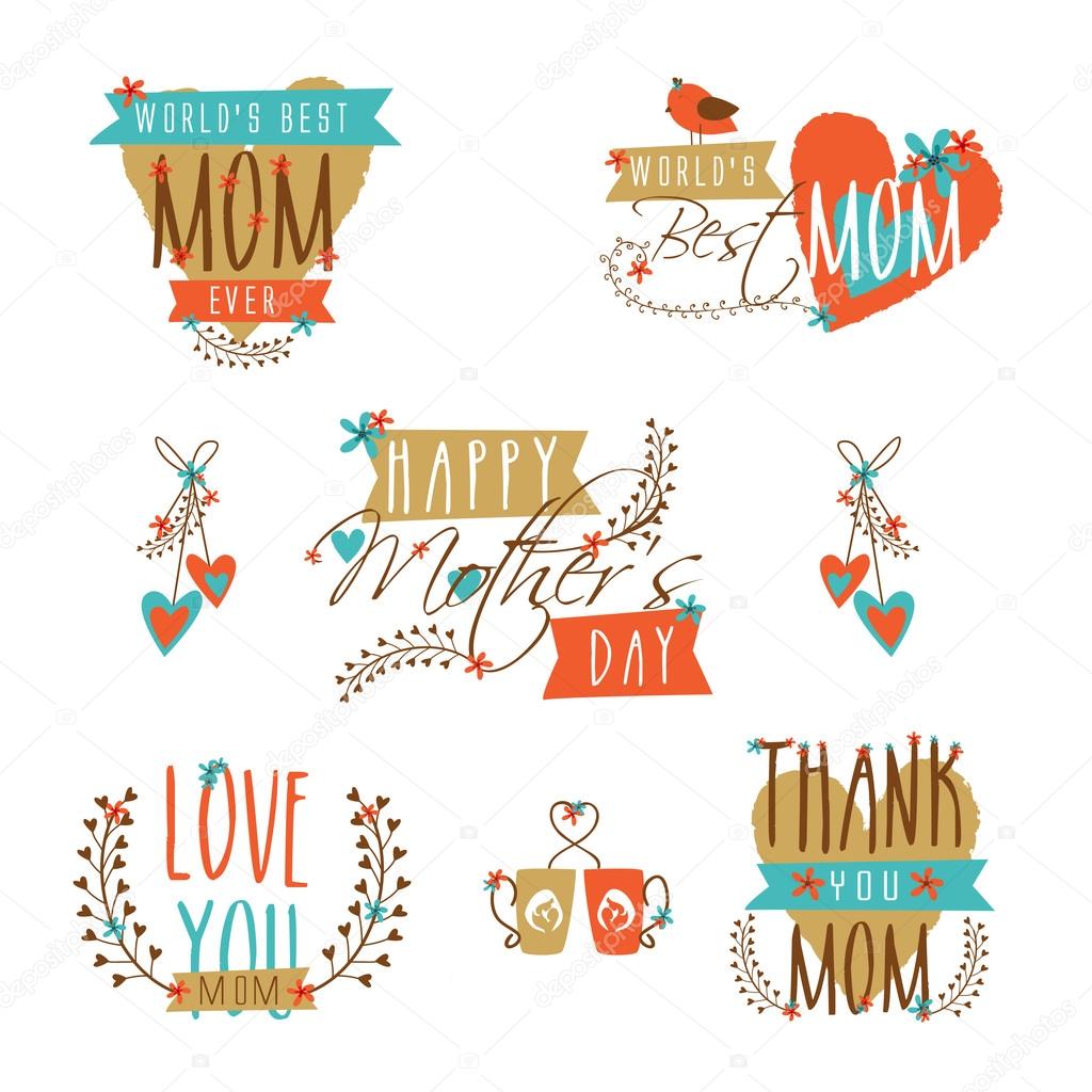 Happy Mother's Day celebration with typographic collection.