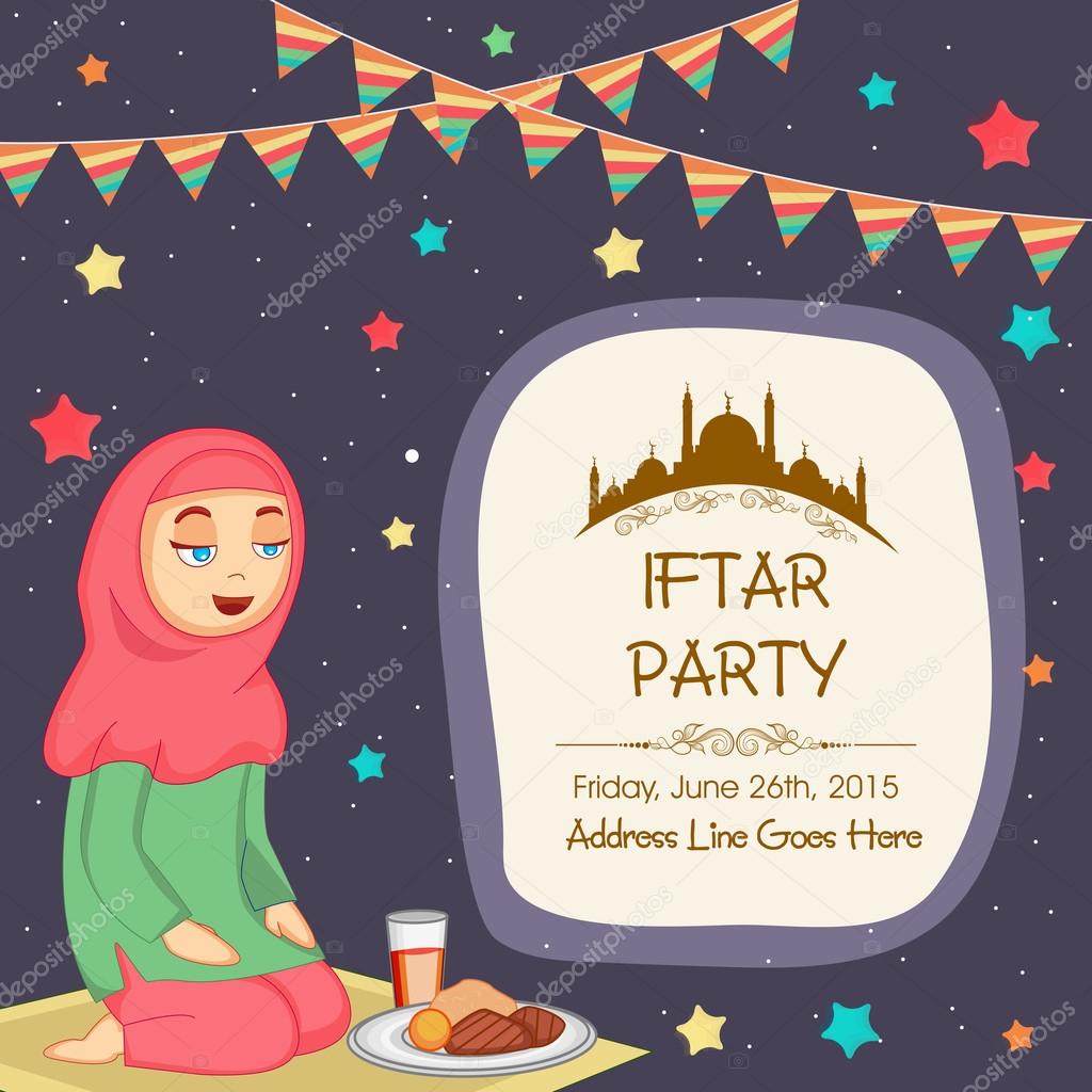 Ramadan Kareem Iftar Party celebration invitation card with Musl Stock  Vector Image by ©alliesinteract #70466841