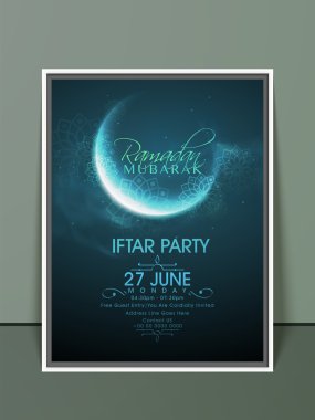 Ramadan Kareem Iftar party celebration invitation card. clipart