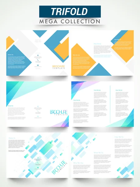 Mega coleção de folhetos ou brochuras profissionais de três dobras . — Vetor de Stock