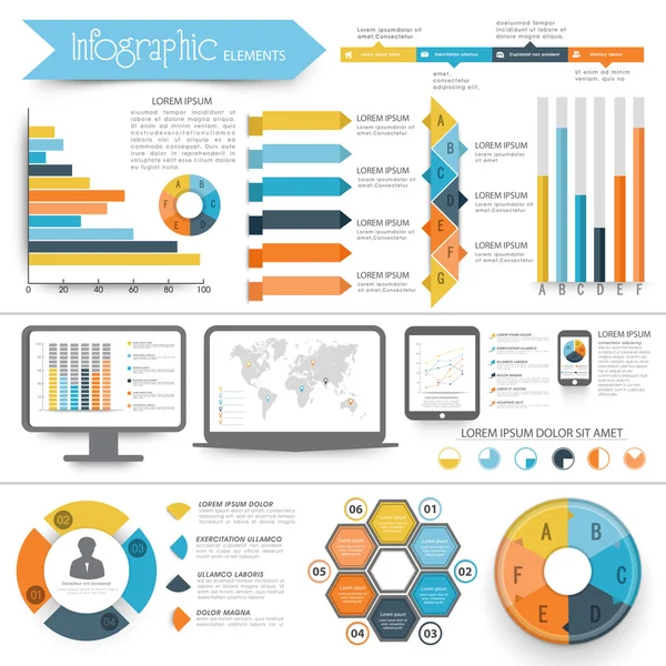 Große Sammlung von infografischen Elementen. — Stockvektor