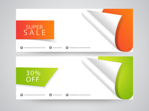 Sale web header or banner set.