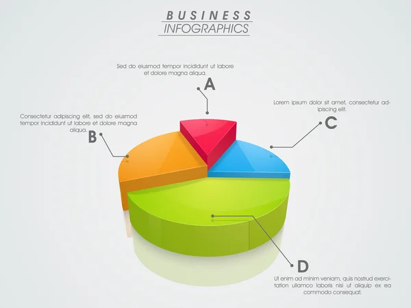 Infográficos de negócios com gráfico de torta . —  Vetores de Stock