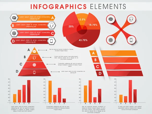Collectie van zakelijke infographics elementen. — Stockvector