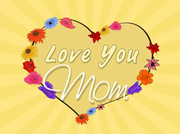 Glad mors dag firande med vackra hjärta. — Stock vektor