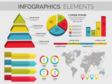İş için renkli infographics öğeleri.