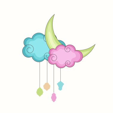 Ramazan Kareem kutlama renkli Arapça lambaları.