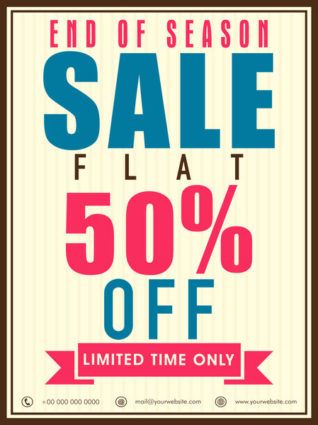 Sale poster, banner or flyer design.