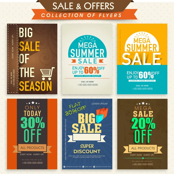 Set of Sale Flyers. — Stock Vector