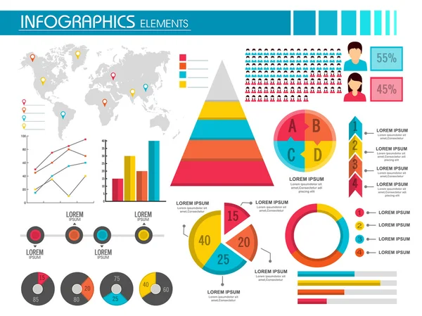 Különböző infographics elemek üzleti. — Stock Vector