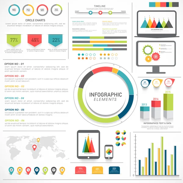 Gran conjunto de elementos de Business Infographic . — Vector de stock