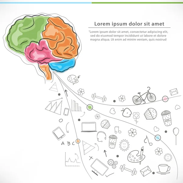 Ανθρώπινος εγκέφαλος για υγεία και ιατρική αντίληψη. — Διανυσματικό Αρχείο