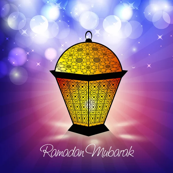 Święto Ramadan Kareem z tradycyjnym arabskim Lampa. — Wektor stockowy