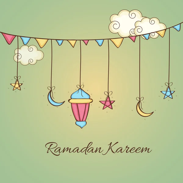 Ramadan Kareem felicitări de sărbătoare . — Vector de stoc