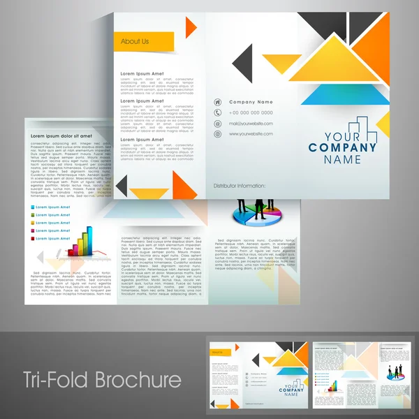 Professional business trifold flyer. — Stock Vector