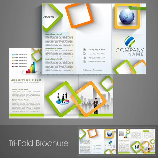 Επαγγελματικές επιχειρηματικές trifold Φέιγ βολάν. — Διανυσματικό Αρχείο