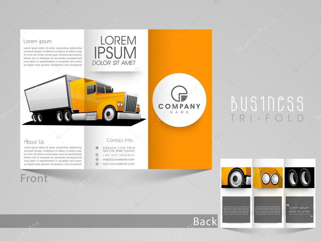 Professional trifold for transport business.