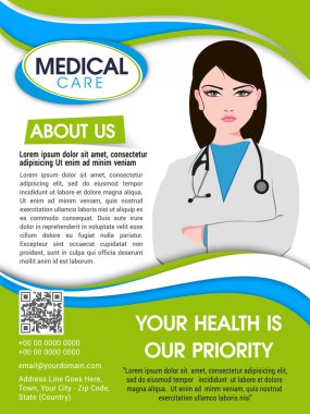 Şablon, broşür veya el ilanı Medical Care için.