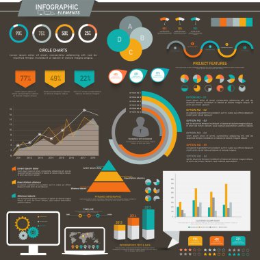 İş Infographic öğeleri kümesi.