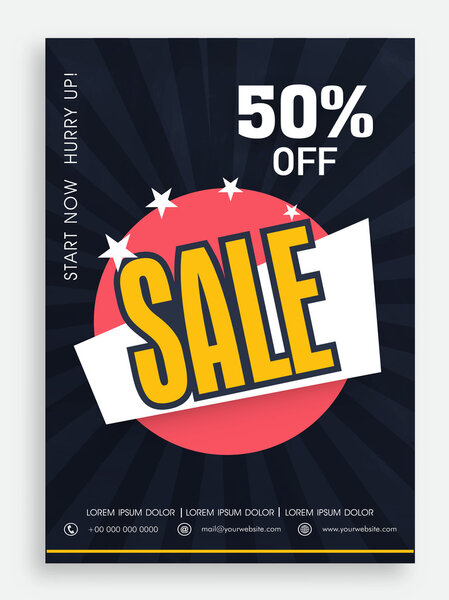 Sale poster, banner or flyer design.