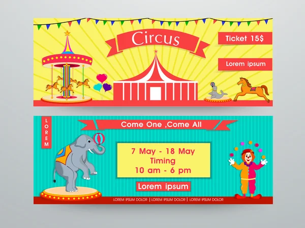 Web circus koptekst of banner. — Stockvector