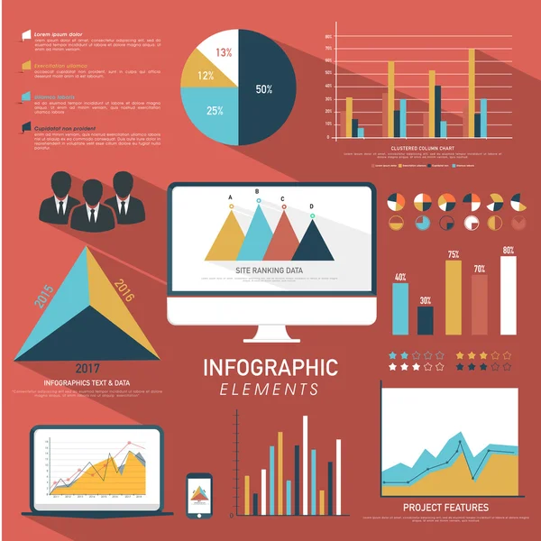 インフォ グラフィックのビジネス要素のセット. — ストックベクタ