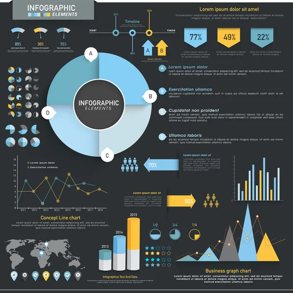 Zakelijke Infographic elementen instellen. — Stockvector