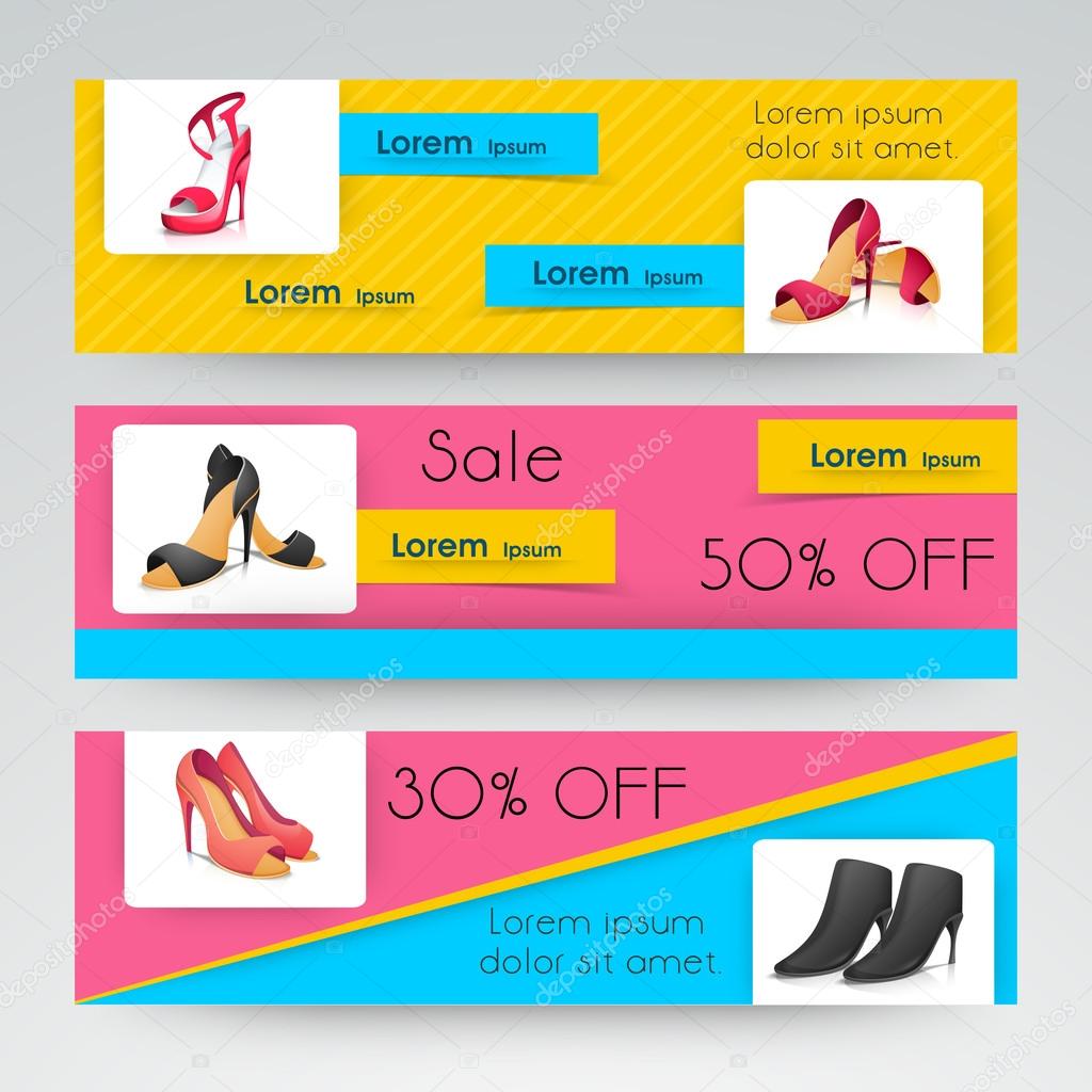 Sale of women's sandal web header or banner.