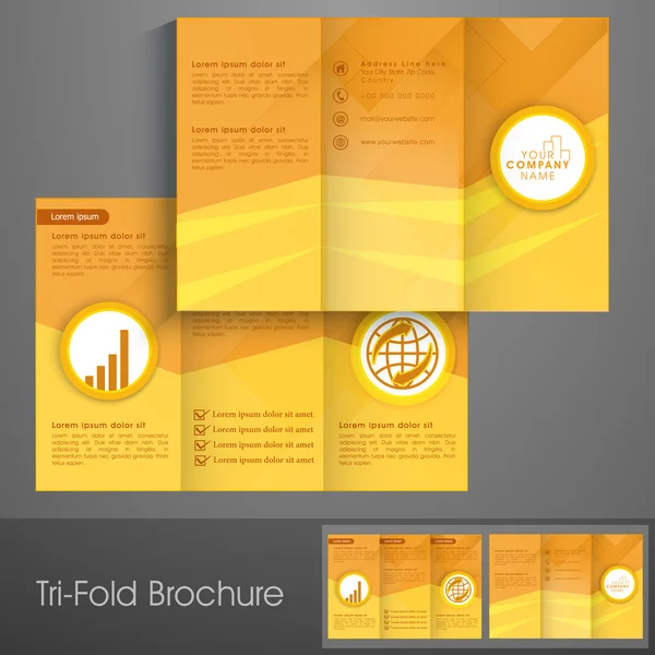 Professional business trifold flyer or banner. — Stock Vector