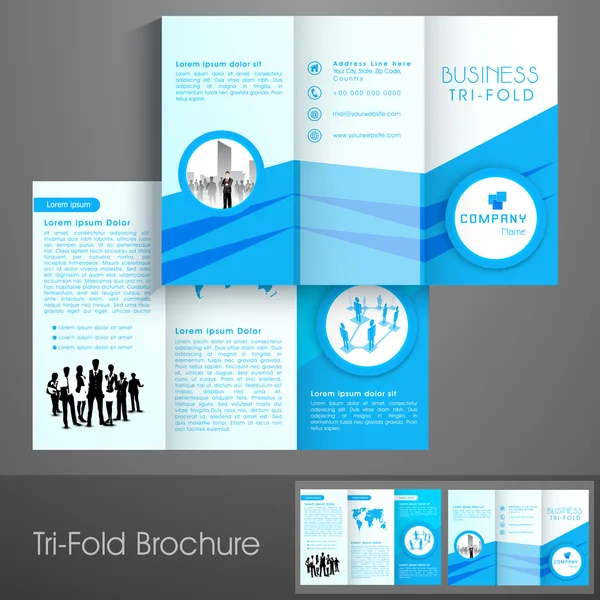 Professional business trifold flyer. — Stock Vector