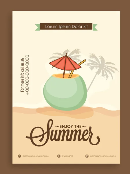 Template, banner or flyer design for summer. — Stock Vector
