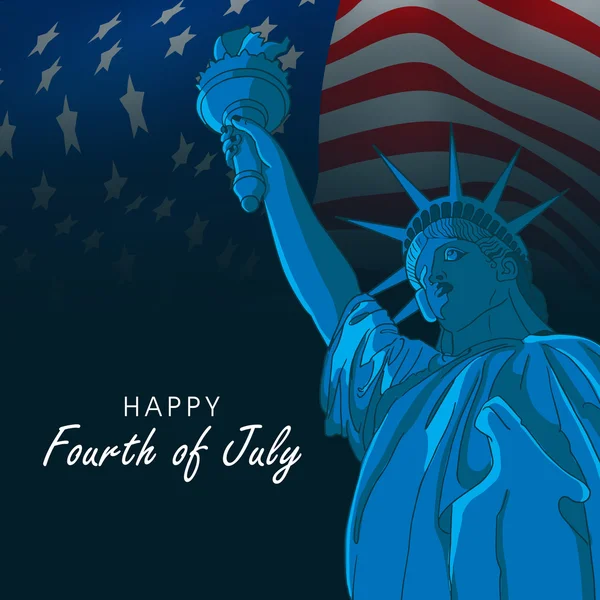 Negyedik a július, Amerikai függetlenség napja ünnepség. — Stock Vector