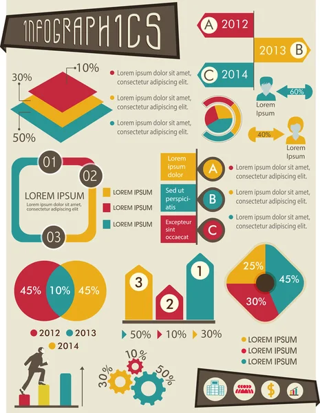 Ensemble d'éléments d'infographie d'entreprise . — Image vectorielle