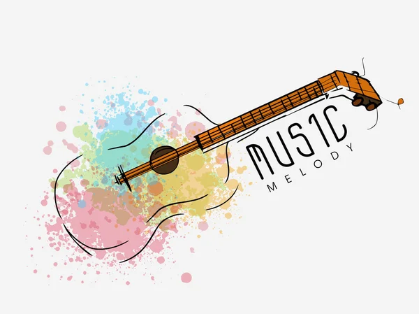 Guitare élégante pour le concept de musique . — Image vectorielle