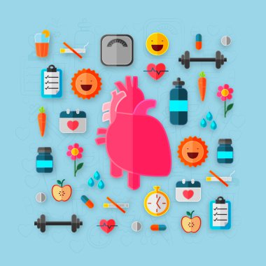 Sağlık ve tıp için insan kalbi.