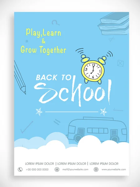 Template, banner or flyer for back to school. — Stock Vector