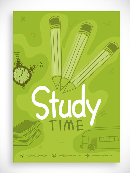 Template, banner or flyer for study time.